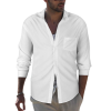 Custom 100% Cotton Men's Lapel Pocket Long Sleeve Shirt