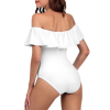 All Over Print Women's Off Shoulder Ruffle One Piece Swimsuit
