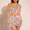 Custom Personalized Women's Cami Top & Ruched Bodycon Skirt Set