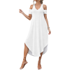Custom Women's Cold Shoulder V Neck Maxi Dress