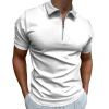 Custom Men's Zip Polo Shirt Short Sleeve CasualTop