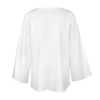 Custom Women's V Neck Bell Sleeve Asymmetrical Hem Chiffon Blouse Top