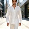 Custom Men's long sleeved shirt concealed placket without cuffs