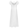 Custom Women Square Neck Flutter Sleeve High Slit Maxi Dress