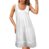 Custom Women's Sleeveless Round Neck Pocketed Ruffle Hem Dress