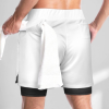 Custom Men's 2 in 1 Running Shorts Quick Dry Athletic Shorts With Liner