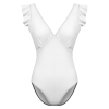 Custom Specialized Women's Ruffle Sleeve V-Neck One-Piece Swimsuit