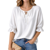 Custom Women's Fringed Sleeve Ruched Ruffle Top