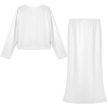 Customizable  Women's Long Sleeve V-Neck Top & Mermaid Midi Skirt Sets