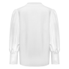 Custom Women Lapel Puff Sleeve Button Casual Blouse Shirt